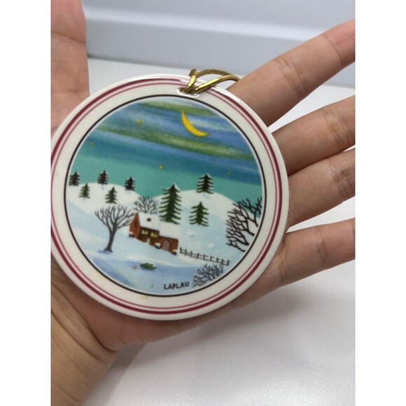 Villeroy & Boch Naif Christmas Ornament Reversible Hanging Laplau 3.25" case - Picture 3 of 4